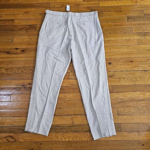 Banana Republic Herringbone Linen Suit Pants Natural Beige 36x3 - Picture 7 of 10